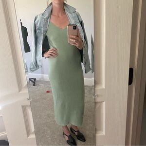 Sea-foam Green Knit Maxi Dress